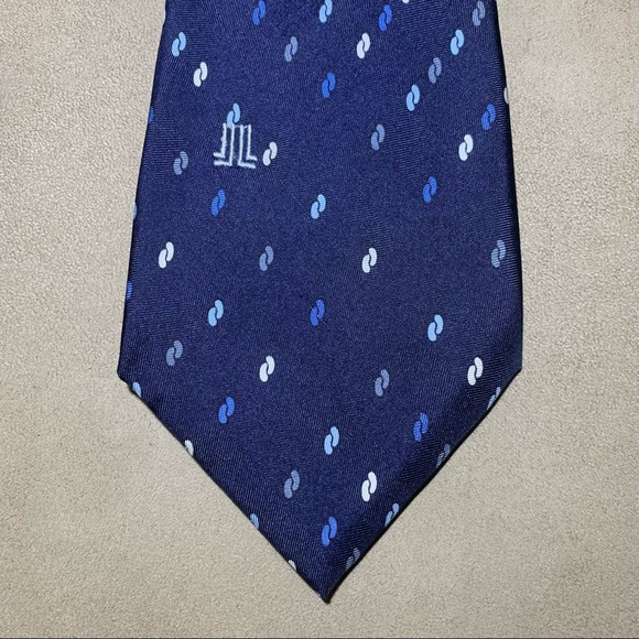 Lanvin Blue Tie 100% Silk Made in France - Picture 2 of 8